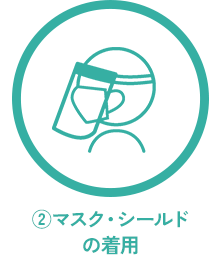 ②マスク・シールドの着用