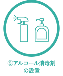 ⑤アルコール消毒剤の設置